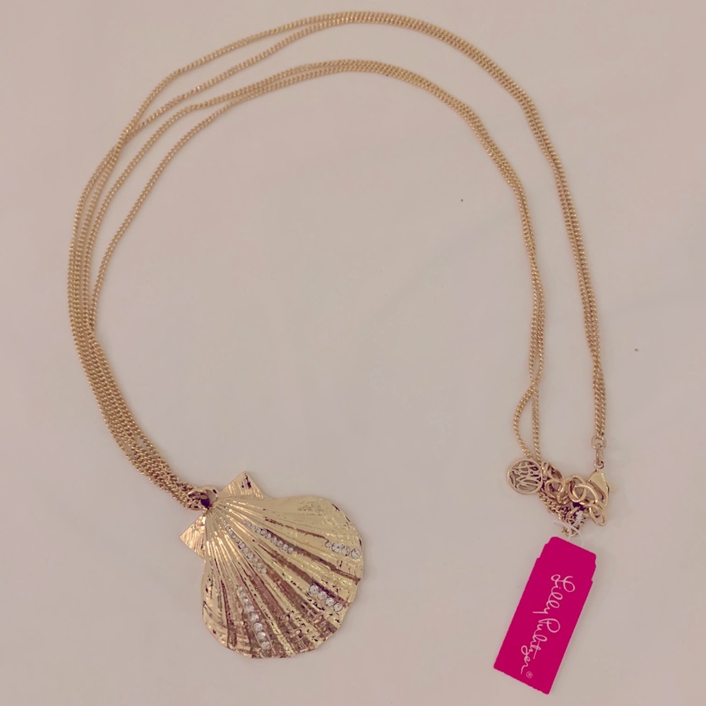 Lilly Pulitzer gold seashell pendant necklace